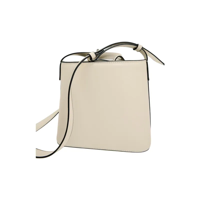 ZARA PU Crossbody Bucket Shoulder Bag Women's White-3