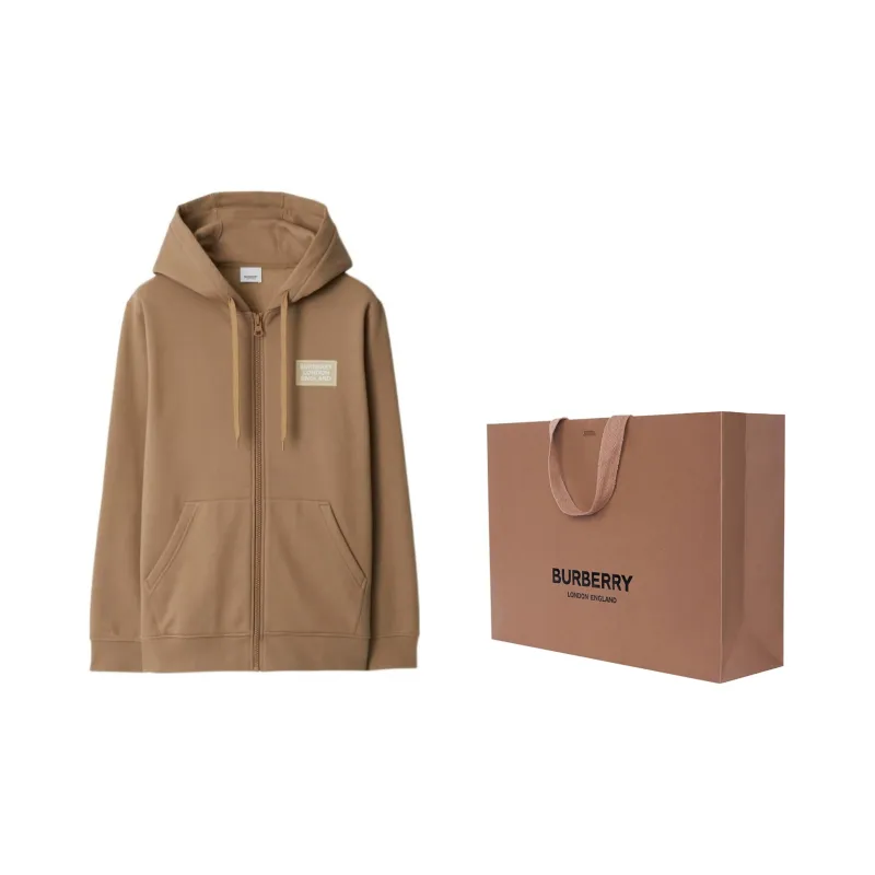 Burberry Hove Logo Print Zip Hoodie-1
