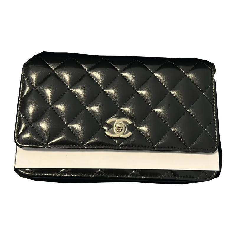 CHANEL WOC Polished Lambskin Wallet Unisex Black-1