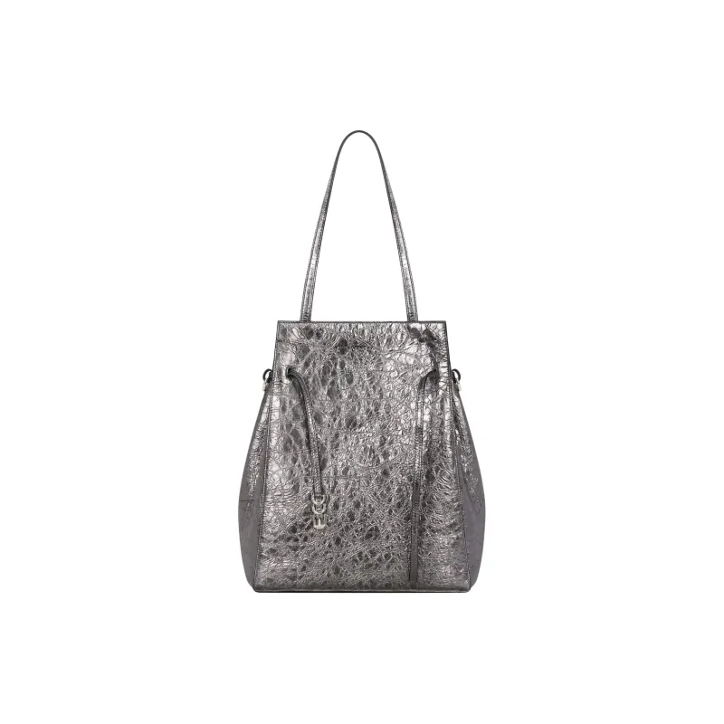 Givenchy Voyou Lambskin Tote Bag Shopping Bag Shoulder Bag Handbag Medium Size Women's Silver Gray-1