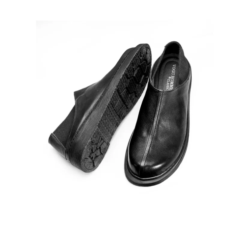 Voguhomme Men's Casual Shoes Men Low Top Brown/Black-3
