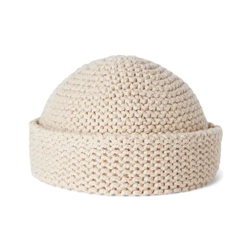 Loro Piana Cotton Polyamide Cow Leather Beanies Men's Beige