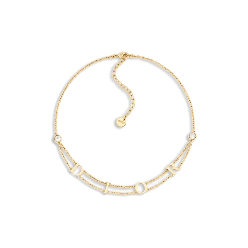 DIOR Metal, Crystal Necklaces Women's Gold-1