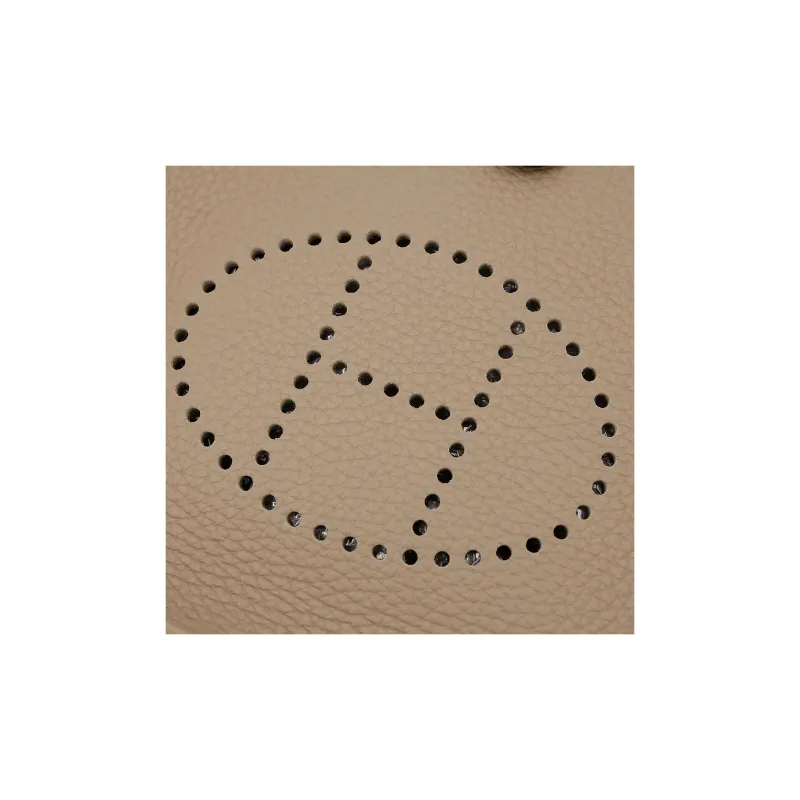 HERMES Evelyne Clemence Cow Leather Shoulder Bag, Crossbody Bag Mini Women's Marfa Beige-10
