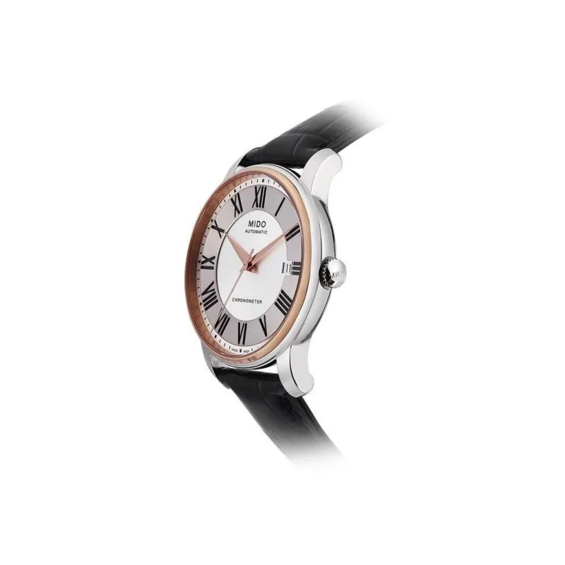 MIDO Baroncelli Collection Automatic Mechanical Movement Men's Watches Watch 39mm Silver Dial Cowhide Strap-3