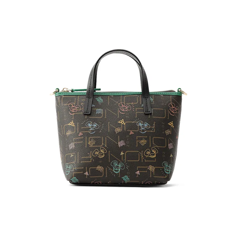 FION Canvas Shoulder Bag Women's Multicolor-2