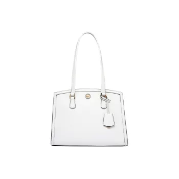 MICHAEL KORS Chantal Split Cow Leather Tote Bag, Shopping Bag, Shoulder Bag, Handbag Medium Size Women's White