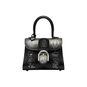 Delvau Calfskin Shoulder Bag Crossbody Bag Handbag Mini Women's Black