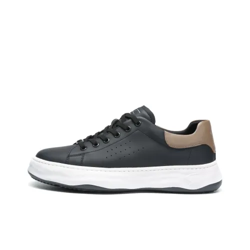 Satchi Wear Resistant Slip Resistant Low Top Skateboard Shoes Men's Black 4CM