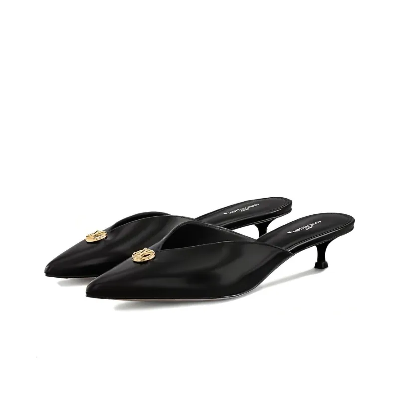 LOUIS VUITTON Stellar Closed Toe Slippers Women's Black-2