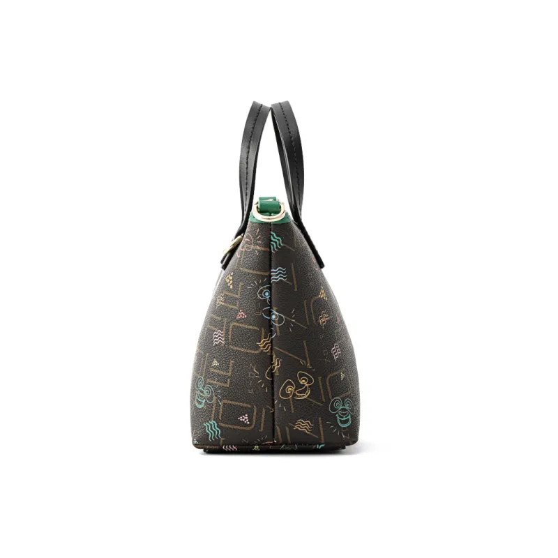 FION Canvas Shoulder Bag Women's Multicolor-3