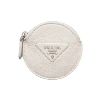 PRADA Leather Coin Purse Women's White