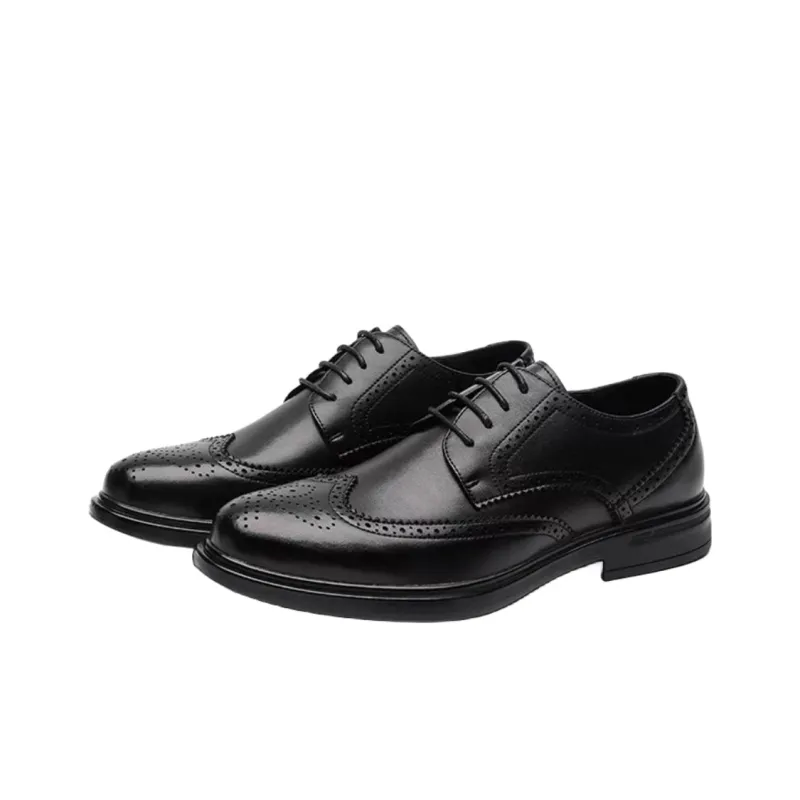 KACHILANG Dress Shoes Men Low Top Black-1