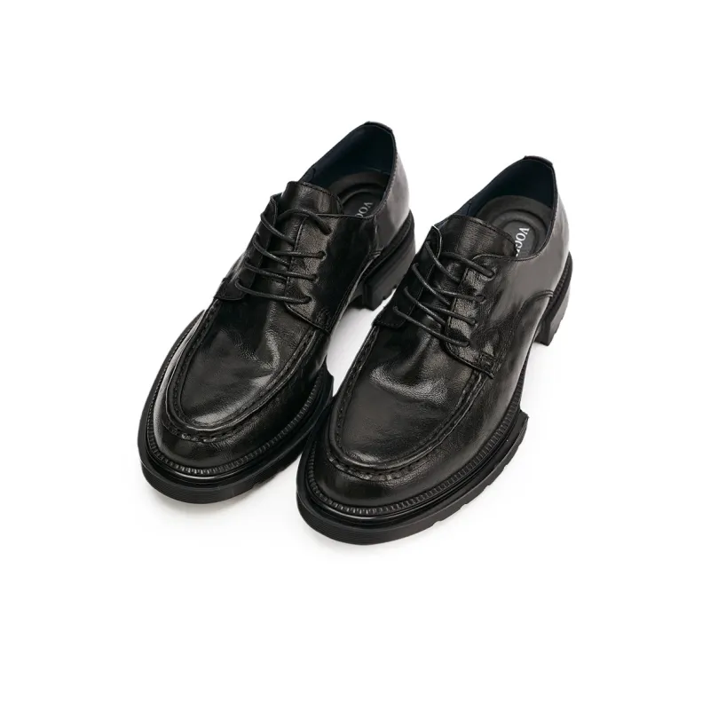 Voguhomme Men's Casual Shoes Men Low Top Black/Brown-1