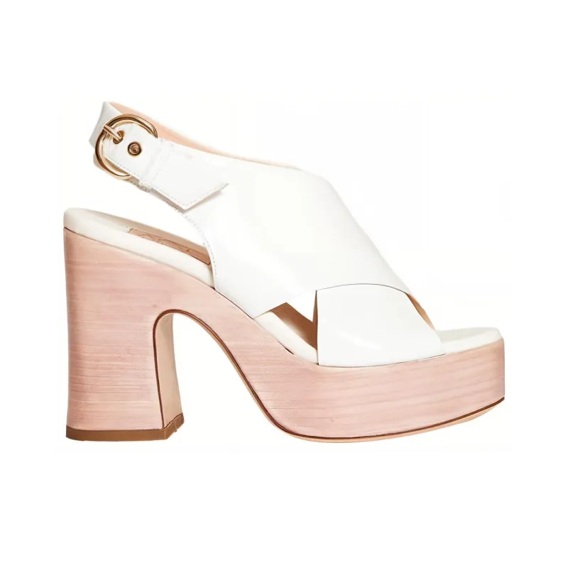 AGL One Strap Sandals Women's White-2
