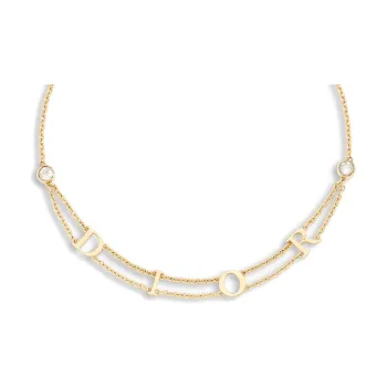 DIOR Metal, Crystal Necklaces Women's Gold