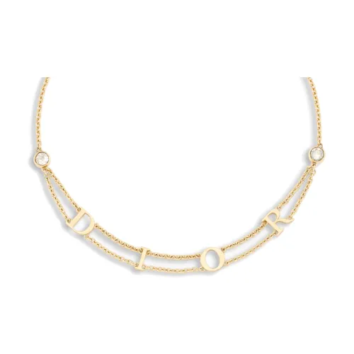 DIOR Metal, Crystal Necklaces Women's Gold