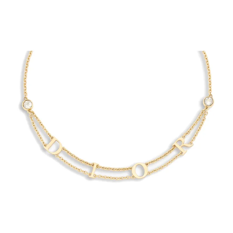 DIOR Metal, Crystal Necklaces Women's Gold-0