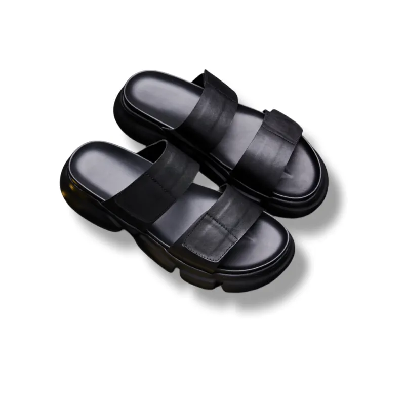 Brounvanm One Strap Sandal 4.5cm Men's Black-2