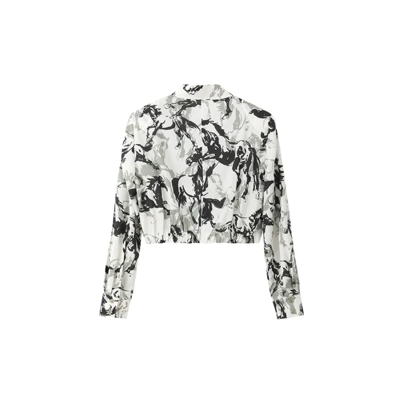 NINE WEST Shirt Women's Green Floral-1