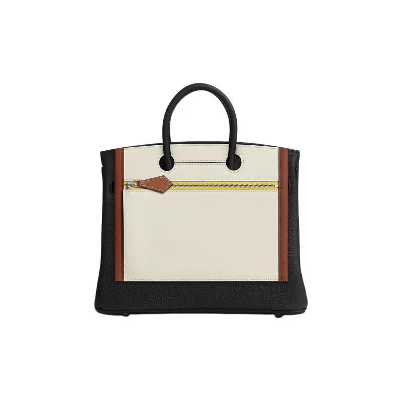 HERMES Swift Calfskin Clutch Women's Copper Red & Cream White & Lemon & Light Tawny-2