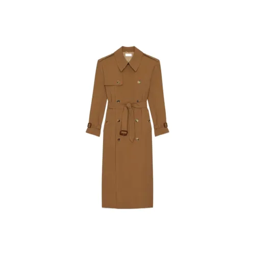 SAINT LAURENT Trench Coats Women's Sand