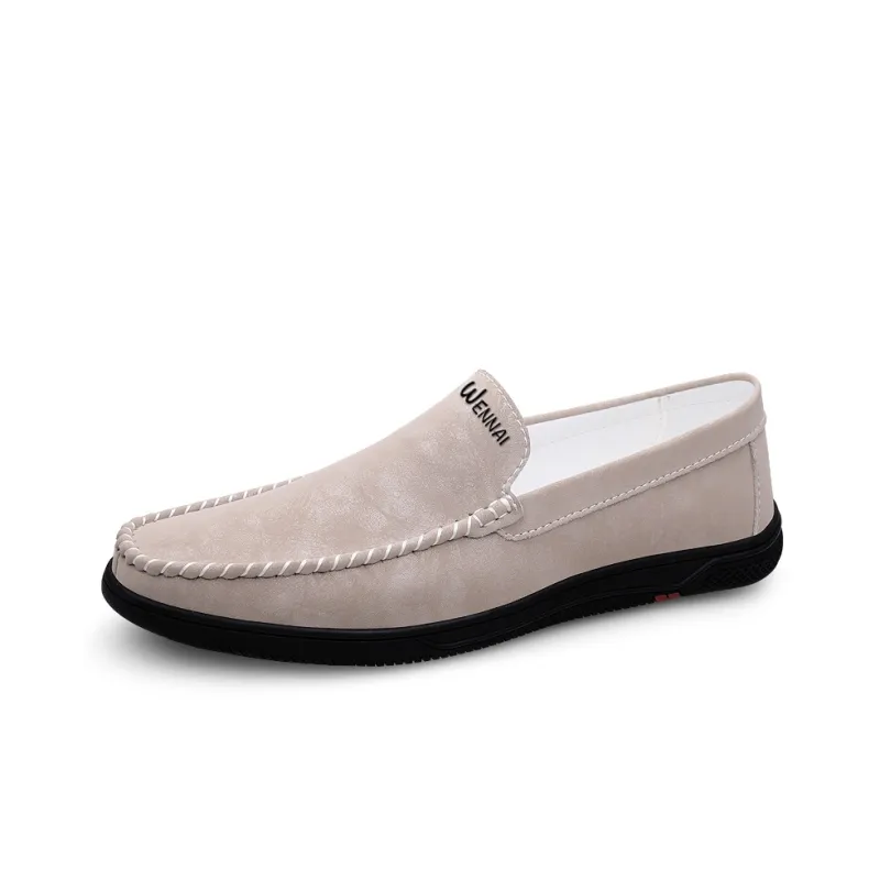 Wen Nai Casual Shoes Men's Beige-1