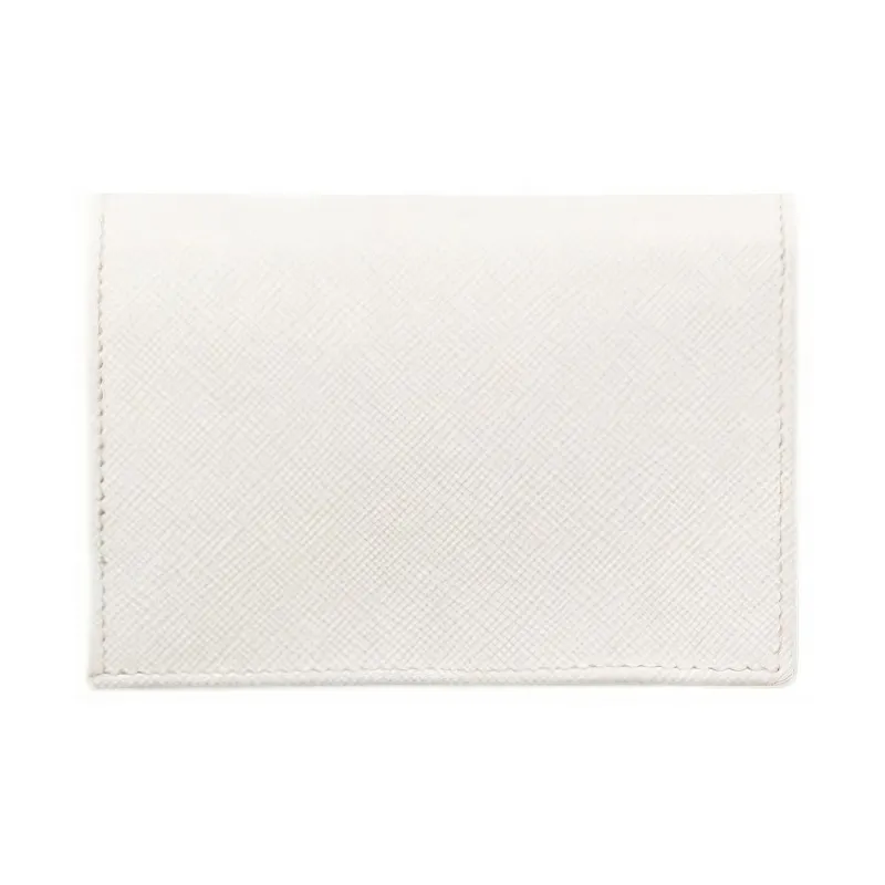 PRADA Leather Wallet Small Size Women's White-1