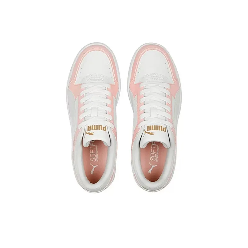 PUMA Rebound Layup Slip Resistant Cushioning Low Top Skateboard Shoes Unisex Pink White-3