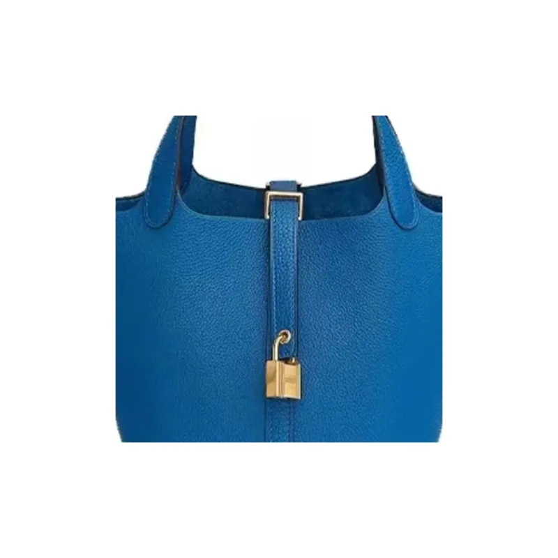 HERMES Picotin Lock Maurice Bullock Leather Basket Bag Handbag Bucket Bag Women's 71 Bleu France French Blue-3