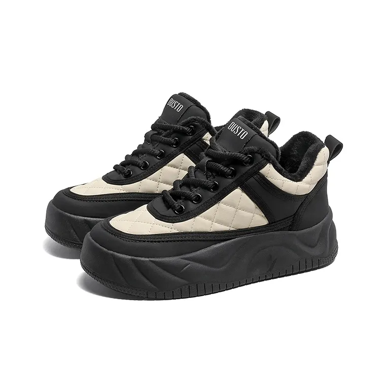 DUSTO Thermal Slip Resistant Cushioning Abrasion Resistant Height Increasing Mid Top Skateboard Shoes Women's-7