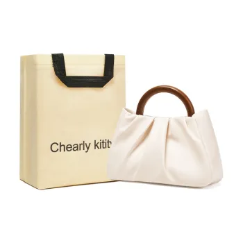 Chearly Kitity Synthetic Leather Crossbody Bag, Shoulder Bag, Cloud Bag, Handbag Regular Women's Ecru