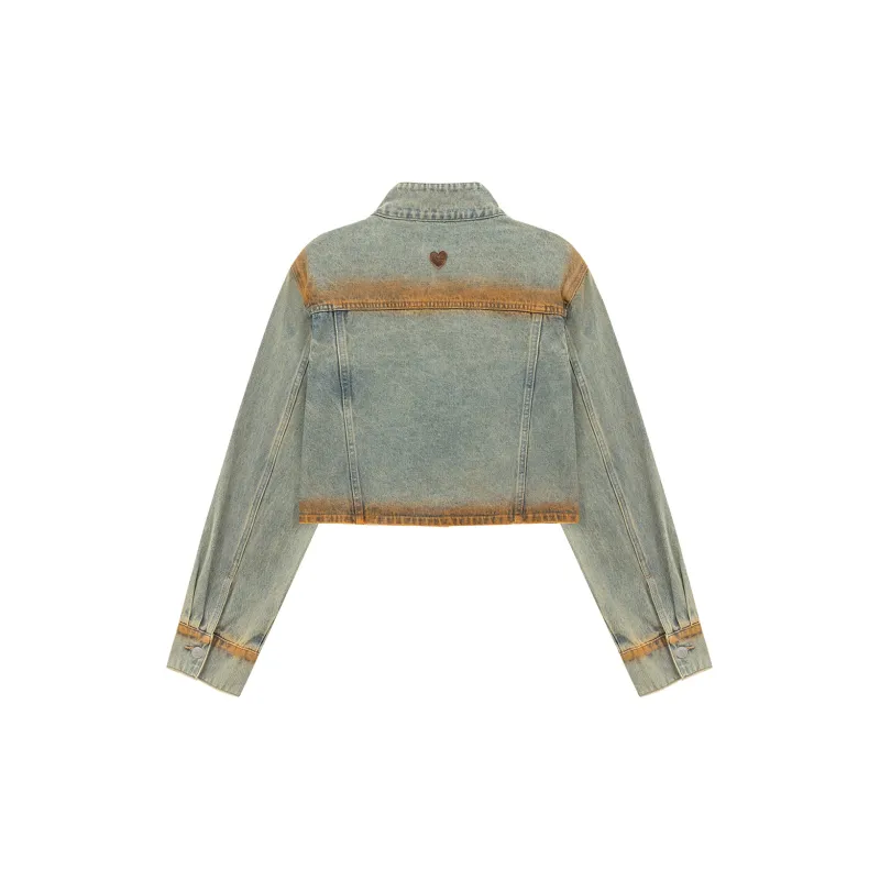 CHUU Cropped Coats Women's Denim Blue-1