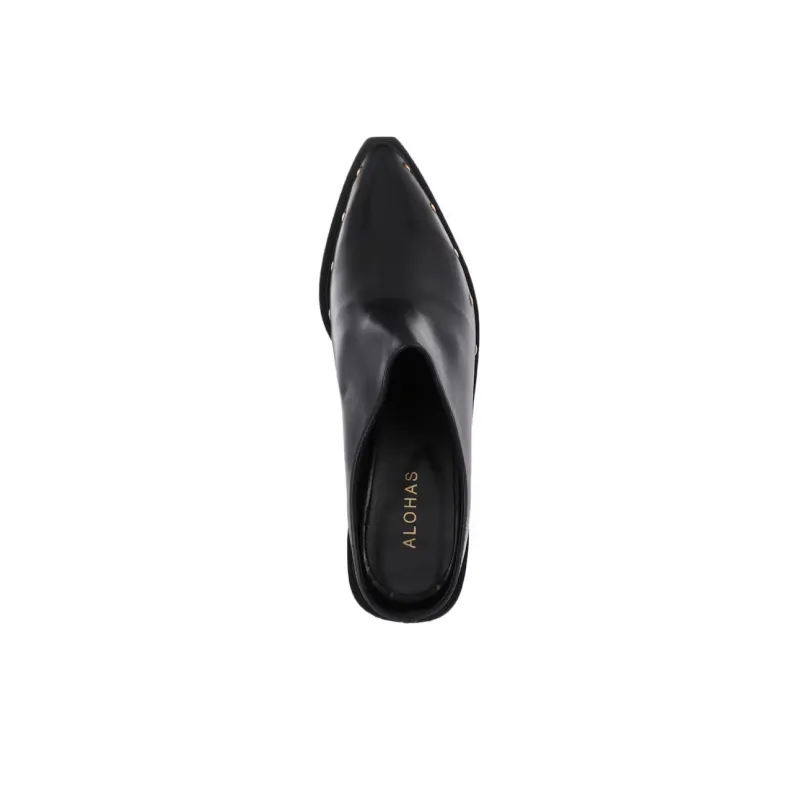 ALOHAS Wrap-toe Slippers 6cm Women's Black-3