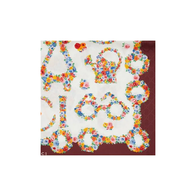 GUCCI GG jacquard Floral Silk Scarf-1