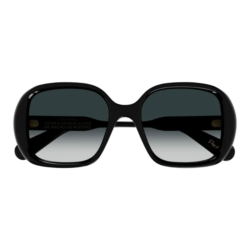 Chloe Irregular Shape Sunglasses Men's Black-1