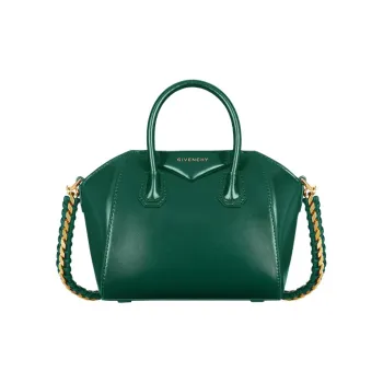 GIVENCHY Antigona Lock Box Calfskin Shoulder Bag Crossbody Bag Handbag Mini Women's Emerald Green