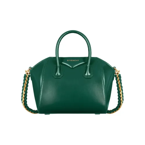 GIVENCHY Antigona Lock Box Calfskin Shoulder Bag Crossbody Bag Handbag Mini Women's Emerald Green