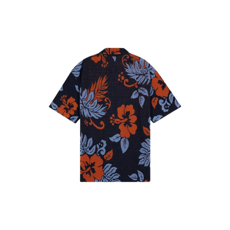 Maison Kitsune Floral print Towelling finish Polo Shirt-1