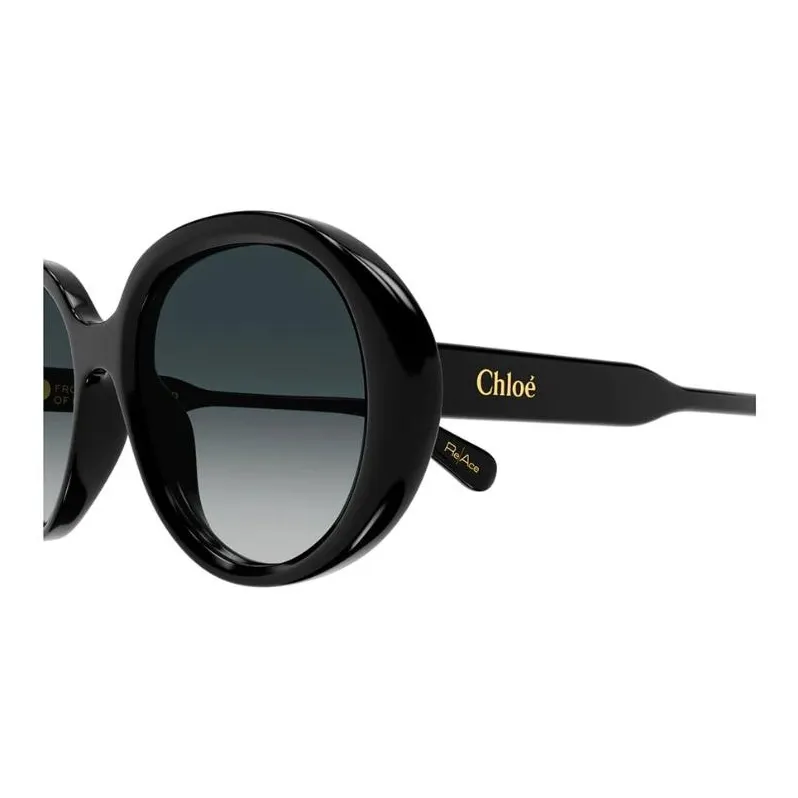 Chloe Acetate Oval Sunglasses Men's Black-2
