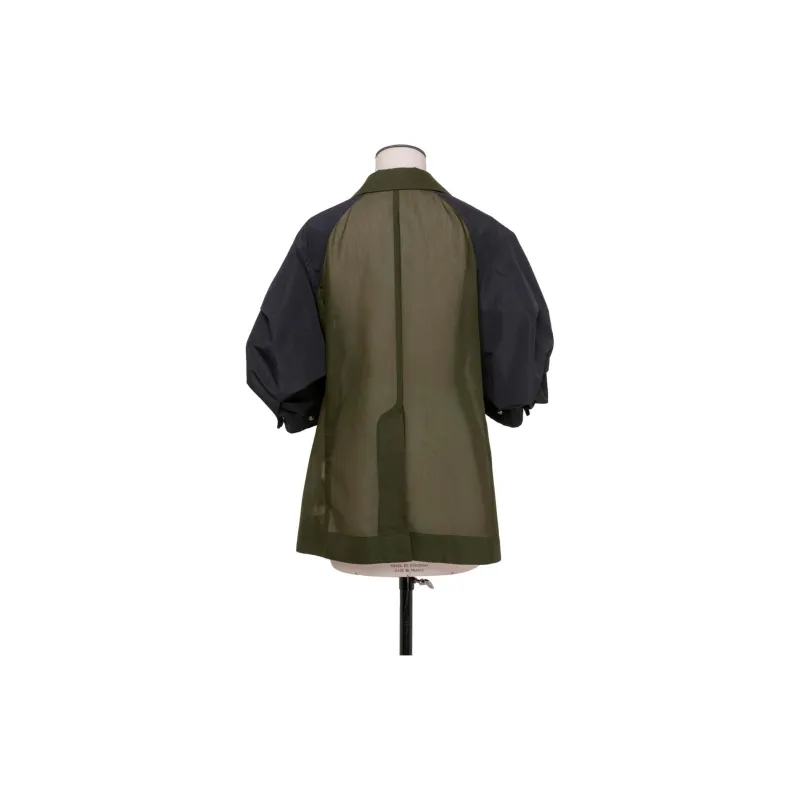 Sacai Voile X Taffeta Jacket 'Khaki/Navy'-1