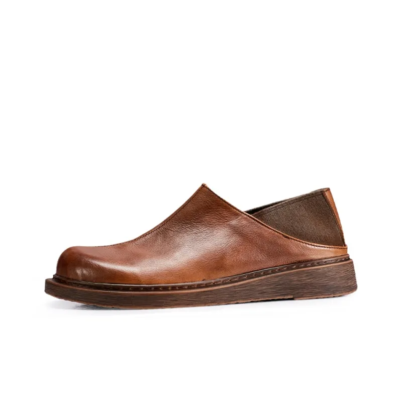 Voguhomme Men's Casual Shoes Men Low Top Brown/Black-4
