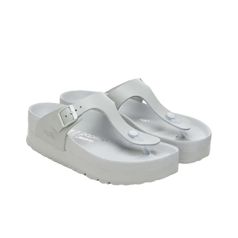 Birkenstock Gizeh Flex Platform Antibacterial Flip Flops Women's Gray-2