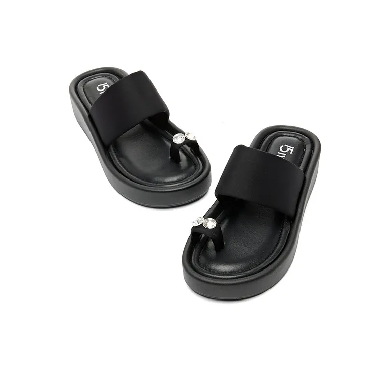 15 MINS Slide Slippers Women's Black/Silver-2