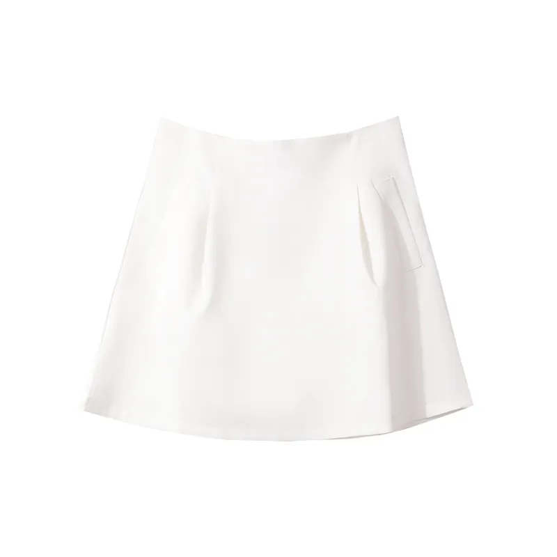 Emodues Casual Short Skirts Women's White-4
