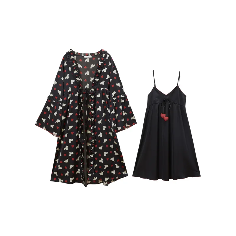 GUKOO Pajama Set Women's Midnight Black-1
