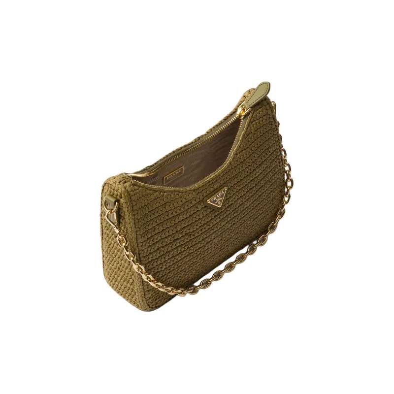 PRADA Re Edition Nylon Shoulder Bag Crossbody Bag Mini Women's Olive Green-3