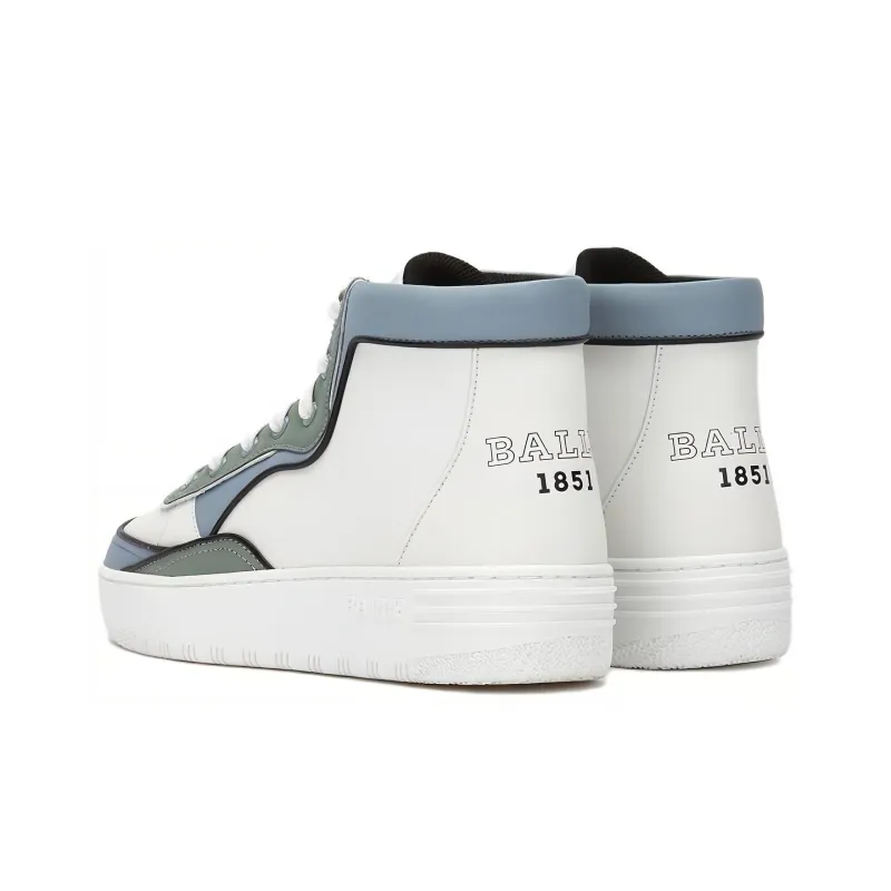 BALLY High Top Skateboard Shoes Men's White-4