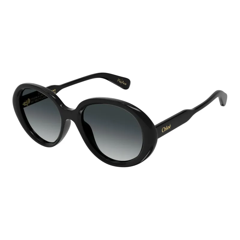 Chloe Acetate Oval Sunglasses Men's Black-0
