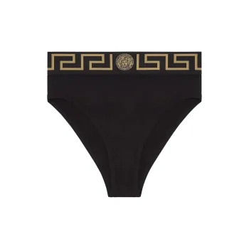 VERSACE Greca Border Briefs 2 Pack Black